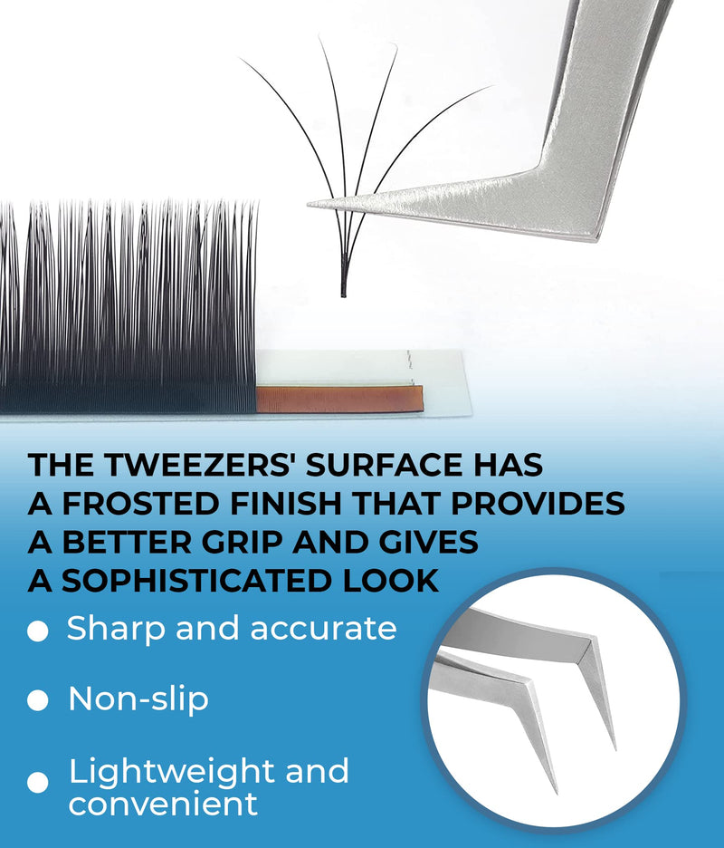 Extra Bonder & Stacy Lash STL-13 Curved L-Shaped Tweezers/Super Sealer/Prevents Adhesive Shock Polymerization/Precision Stainless Steel Tool/Angled Tips/Professional Supplies
