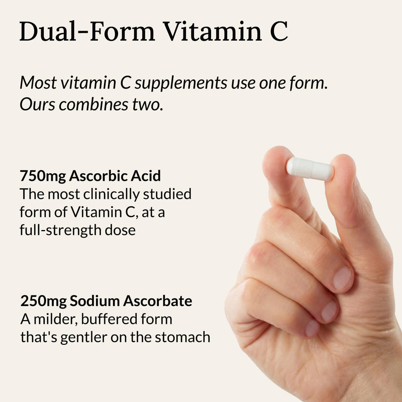 Pure Vitamin C 1000mg, No Additives, 120 High Strength Capsules, 2-4 Month Supply, Ascorbic Acid & Sodium Ascorbate Immune Support, Vegan, Laboratory Tested and Made in the UK by Puramins