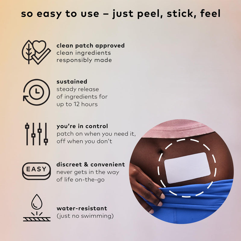 [Australia] - The Good Patch Cycle Period Pain Patch for Cramps, Natural Patch with Menthol, Black Cohosh, Plant Powered Wearable Wellness, Large Sized (16 Total Patches) 
