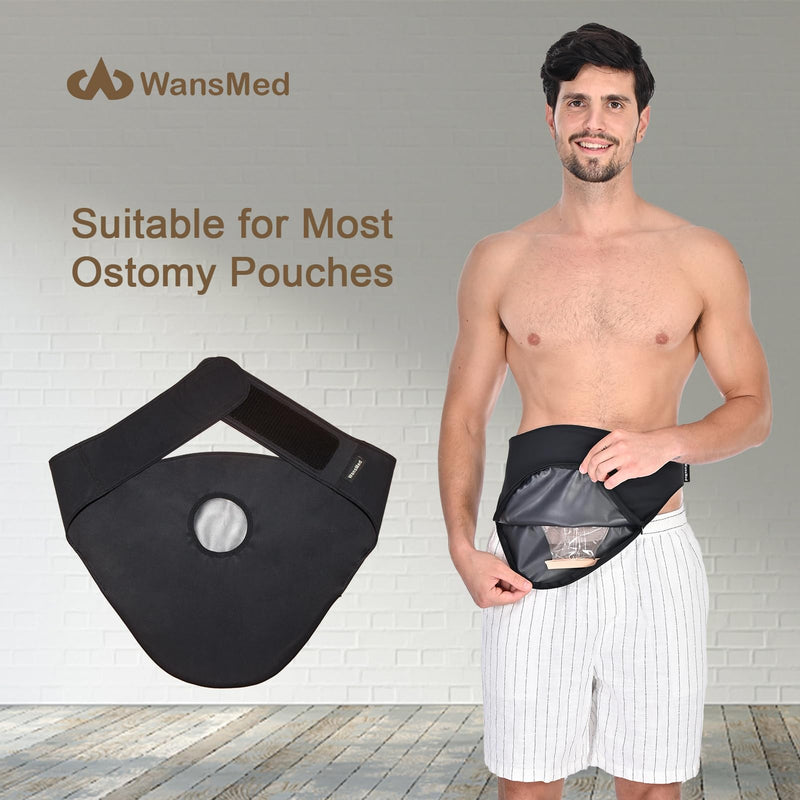 [Australia] - Colostomy Bag Covers for Men and Women, Stealth Belt for Sports and Daily Life, Colostomy Supplies, Black Medium 