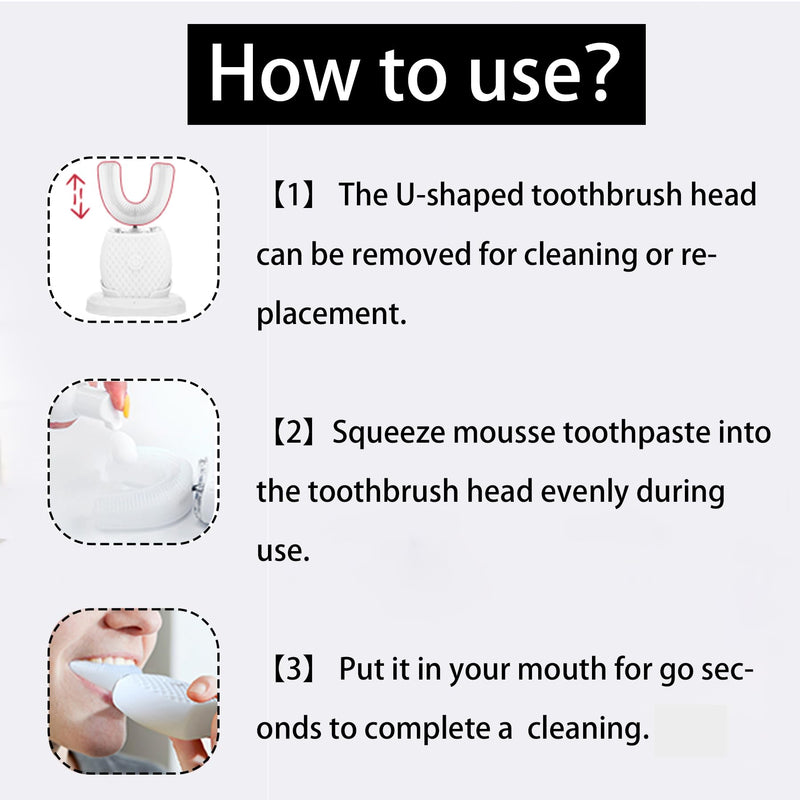 Automatic Toothbrush for Adults - Ultrasonic Electric Toothbrush with Soft Bristles Rechargeable Portable Waterproof Design 30s Timer, Wireless Charging Dual-Use for Travel & Home (Black) Black