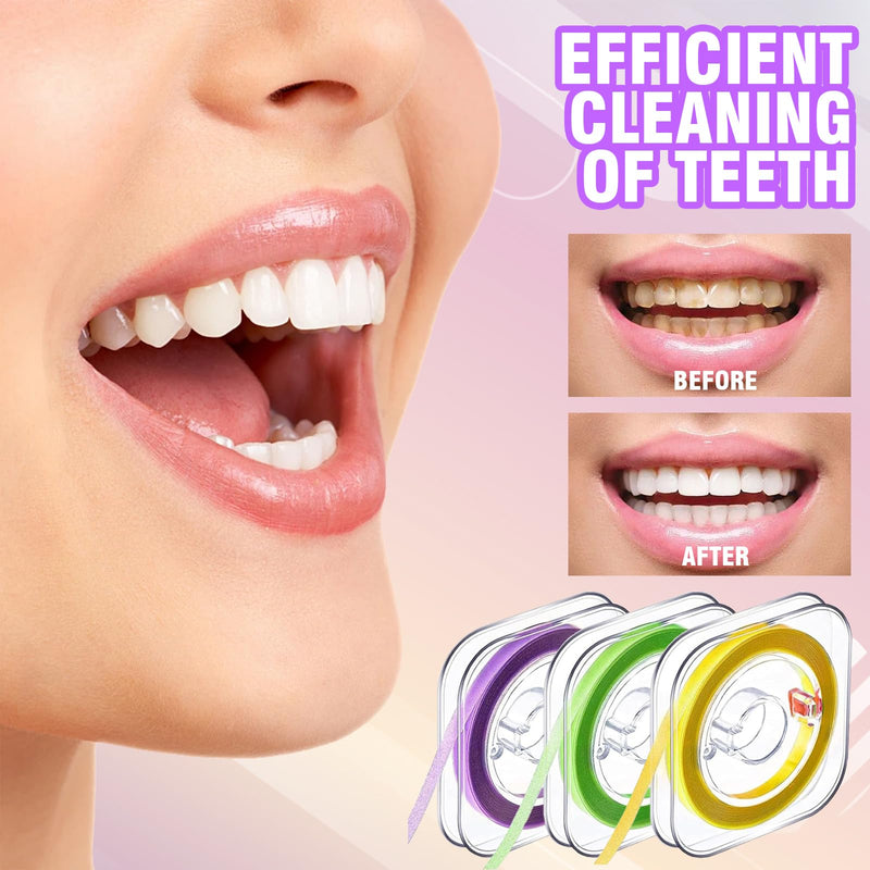 [Australia] - 3 volumes of dental sandpaper dental sandpaper (4mm*6m) tooth polishing strips dental sandpaper for gaps dental polishing strips for deep cleaning of oral hygiene with 1 box of interdental brush 