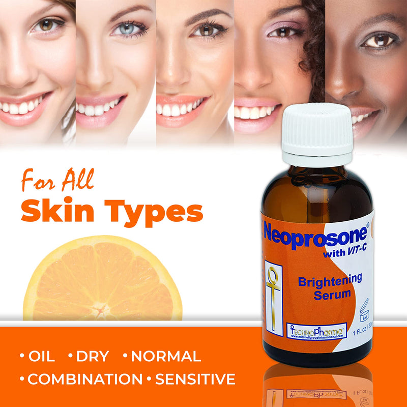 Neoprosone, Vitamin C Serum for Face | 1 Fl oz / 30ml | Brightening Serum For Dark Circle, Wrinkles | with Alpha Arbutin and Castor Oil (Pack of 2) 1 Fl Oz (Pack of 2)