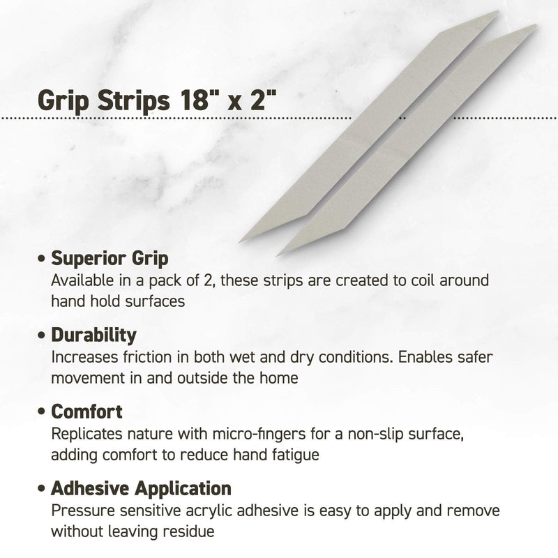 [Australia] - HOLDFast Grips-150695 Strips, 18"x2",2 Pack, Clear,Grip Tape for Increased Safety Creates a Non-Slip Surface On Grab Rails,Adhering Traction Grip for Friction when Using Grab Bars in Showers&Bath Tubs 