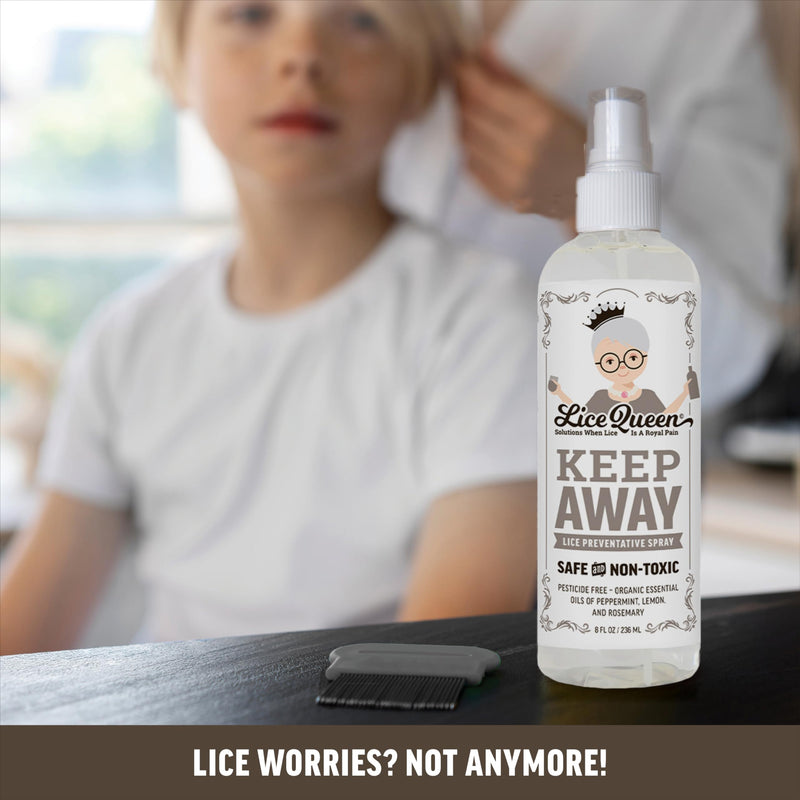 [Australia] - Keep Away Lice Preventative Spray for Hair, Bedding, Coats and Backpacks - Safe, Non-Toxic - Organic Essential Oils of Peppermint, Lemon and Rosemary - 8 fl oz - 2 Pack 8 Ounce Bottle (Pack of 2) 