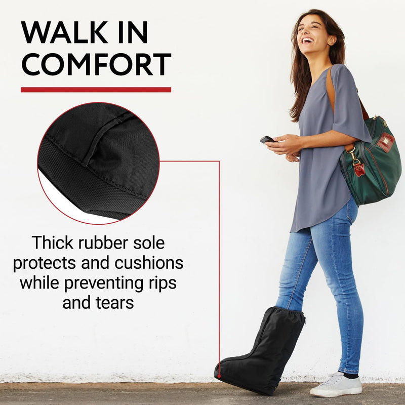[Australia] - IMPRESA 2 Pack Walking Boot Cover for Foot & Ankle Brace – Medical Boot Shoe Protectors for Rain & Winter Weather – Water-Resistant Cast Cover for Foot Brace & Orthopedic Shoes – Med/Large – Unisex 