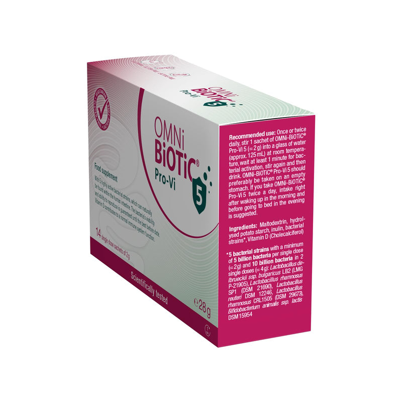 OMNi BiOTiC Pro-Vi 5 | 5 Bacterial Strains Combined with Vitamin D for Your Immune System | Probiotic Powder | 14 Sachets | Vegetarian | Gluten-Free | Lactose-Free | for Daily use