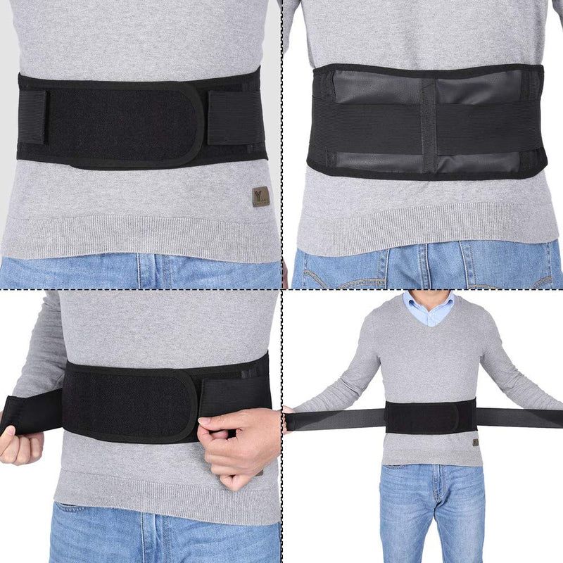 Zyyini Lumbar Support Belt, New Tourmaline Self-Heating Magnetic Belt, Black Magnetic Waist Belt, Support Waist And Maintain A Good Posture, Help To Relieve Pain