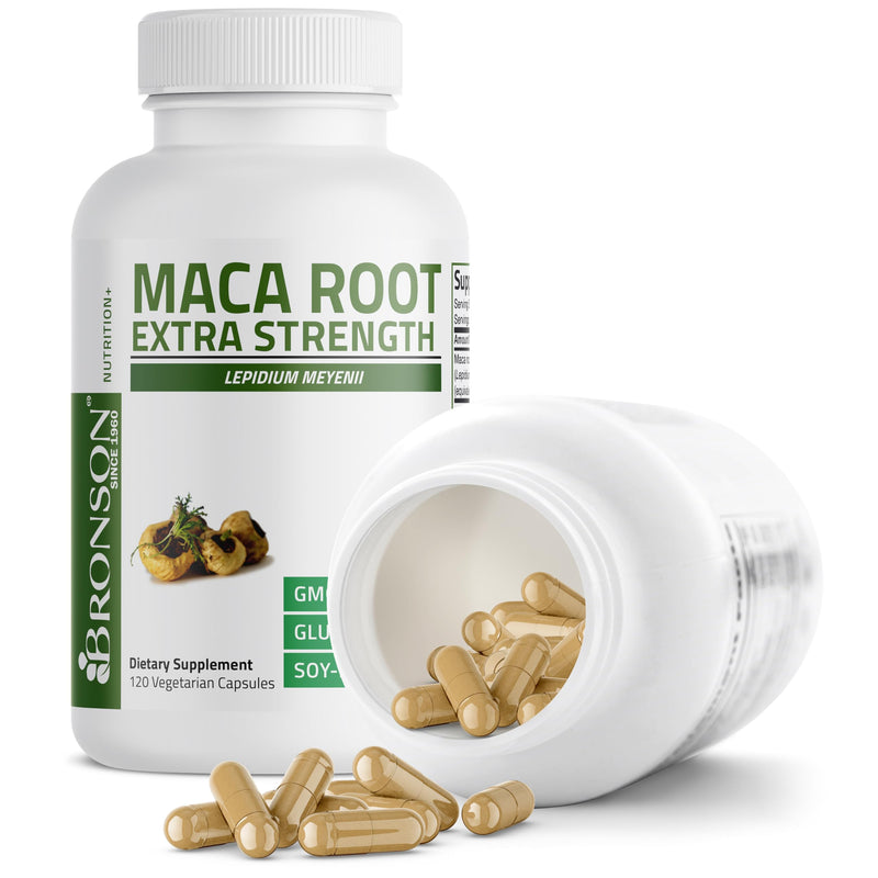 [Australia] - Bronson Maca Root Extra Lepidium Meyenii, Non-GMO, 120 Vegetarian Capsules Unflavoured 120 Count (Pack of 1) 
