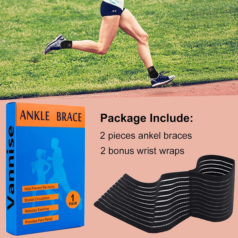 [Australia] - Vinaco Ankle Brace, 2 Pack Breathable & Strong Ankle Brace for Sprained Ankle, Stabilize Ligaments, Prevent Re-Injury, Ankle Braces for men & women with Adjustable Wrap, ankle support for men XX-Large Classic Black 