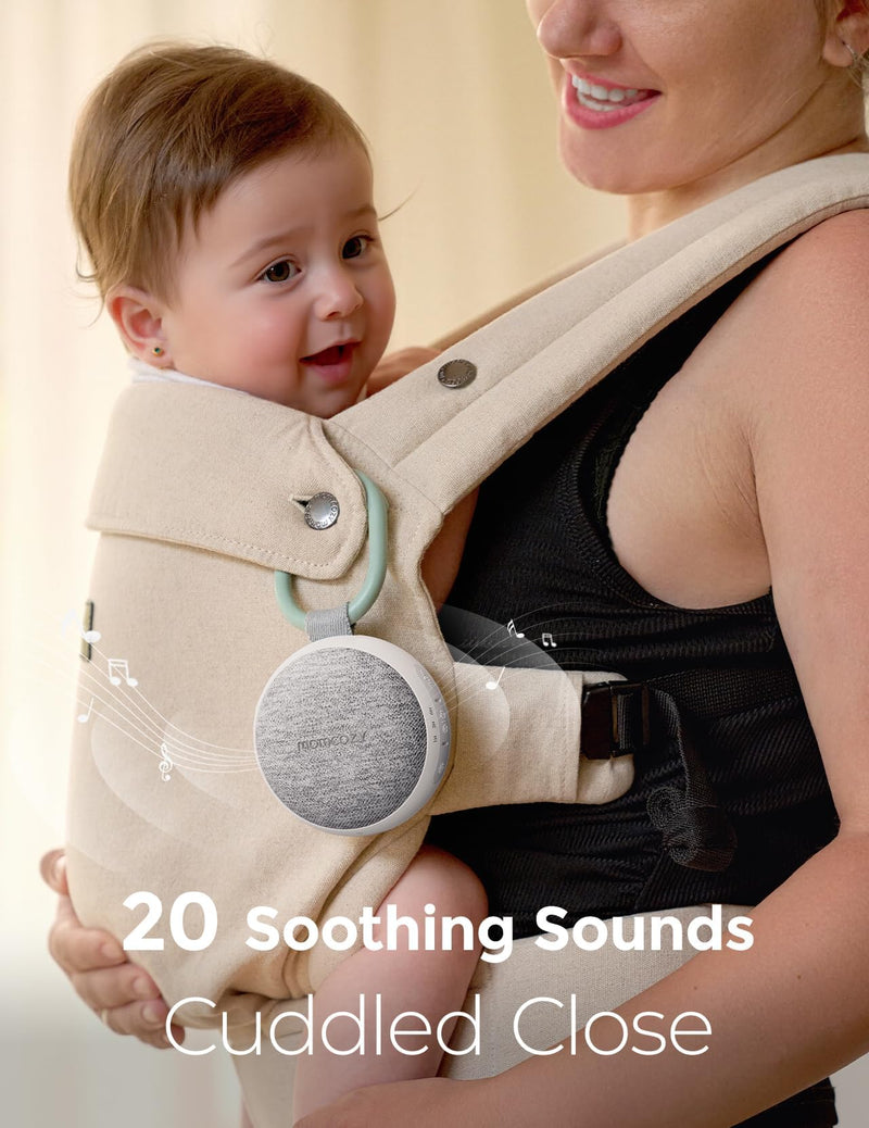 [Australia] - Momcozy Portable Sound Machine with Night Light, White Noise Sound Machine for Baby, 20 Soothing Sounds, Sound Therapy, Long-Lasting Power, Timer, Clips on Stroller, Baby Shower Gifts 