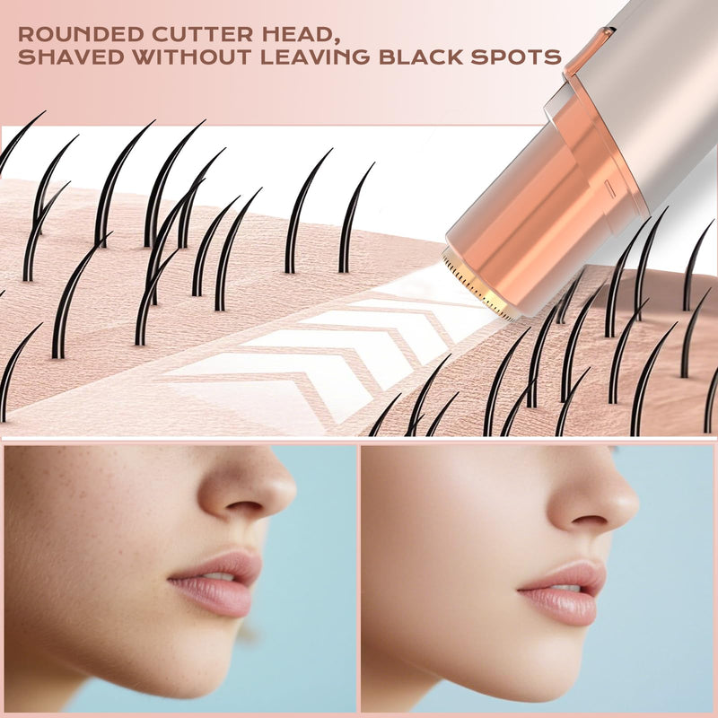 [Australia] - Facial Hair Removal for Women Men, Electric Shaver for Women,Eyebrow & Facial Trimmer,Double Rotating Blades Hair Remover for Upper Lip Chin Peach Fuzz Brow Hair Removal 