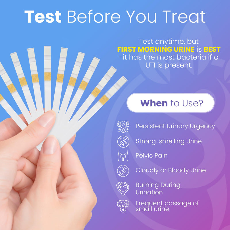 Pelvana Urinary Tract Infection (UTI) Test Strips (50) Kit for Women & Men | Accurate 3-Parameter Urinary Tract Testing Kit for Leukocytes, Nitrite, and pH, Advanced and Easy at-Home UTI Testing