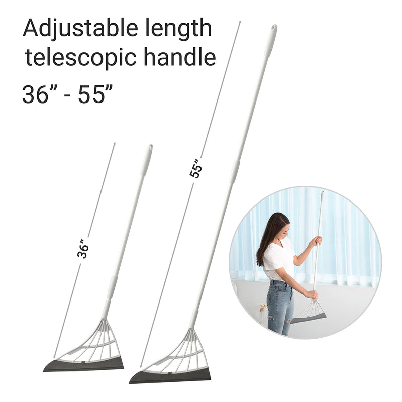 [Australia] - Original Broombi - All-Surface Silicone Broom, Squeegee, Pet Hair Remover - Smart Broom for Indoor Cleaning - Cleans Glass, Fine Dust, Hair, Liquids - for Smooth Floors, Rugs, Windows (Grey) Gray 