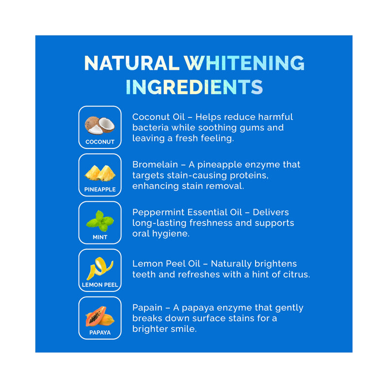 [Australia] - Whitening Strips for Sensitive Teeth 7 Treatments, Coconut – Enamel Safe, Peroxide-Free Coconut Teeth Whitening Strips with Natural Enzymes – Gentle White Stips for Sensitive Gums & Daily Oral Care 
