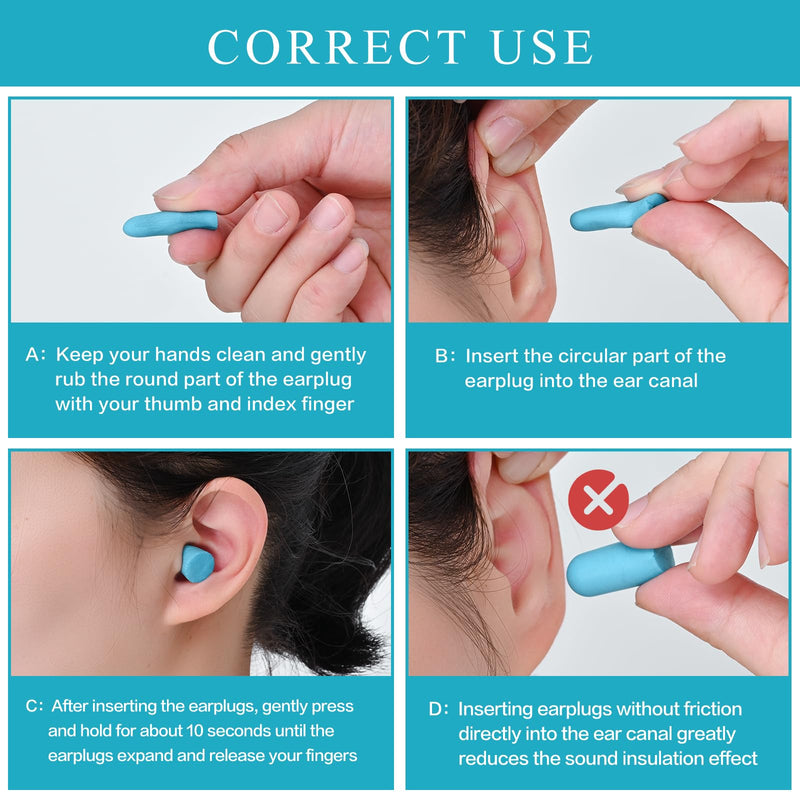 [Australia] - 30Pair Soft Foam Ear Plugs, 35dB Disposable Sound Blocking Noise Cancelling Ear Plugs for Concerts Loud Music/Shooting Guns/Work Construction, Hearing safety protection (Blue) Blue 