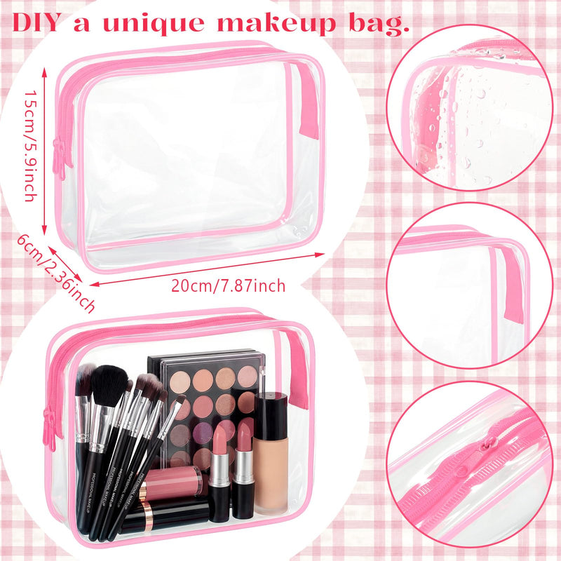 12 Pack DIY Clear Makeup Bags Kit for Girls,Multicolor Multicolor