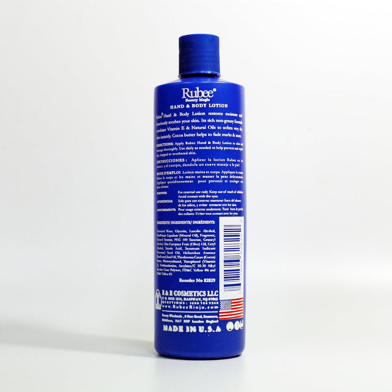 RUBEE Body & Hand Lotion- Non-Greasy Lotion for Women & Men - 16 oz. Cacao Butter Lotion for Extremely Dry Skin - Vitamin E Moisturizer - Soothes & Softens Skin Rose, Sandalwood, Geranium 1 Fl Oz (Pack of 1)