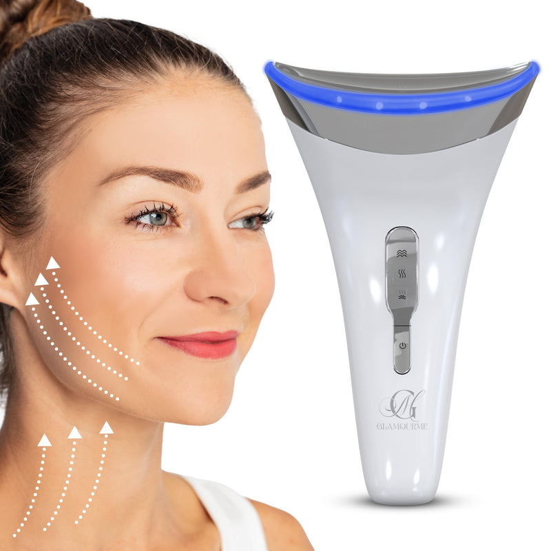 Red Light Therapy for Face - Lymphatic Drainage Massager- Face Sculpting Tool for Fine Lines and Wrinkle Reduction - Triple Action LED Facial Massager for Face and Neck