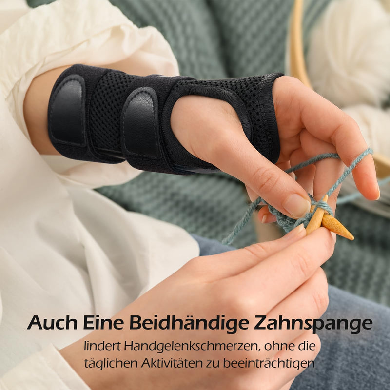 [Australia] - FREETOO Doctor Approved Wrist Brace with 3 Splints, Adjustable Day-Night Wrist Brace for Men Women, Brace Wrist for Arthritis, Tendonitis, Sprain, Sports Protection Right-Grey S/M 