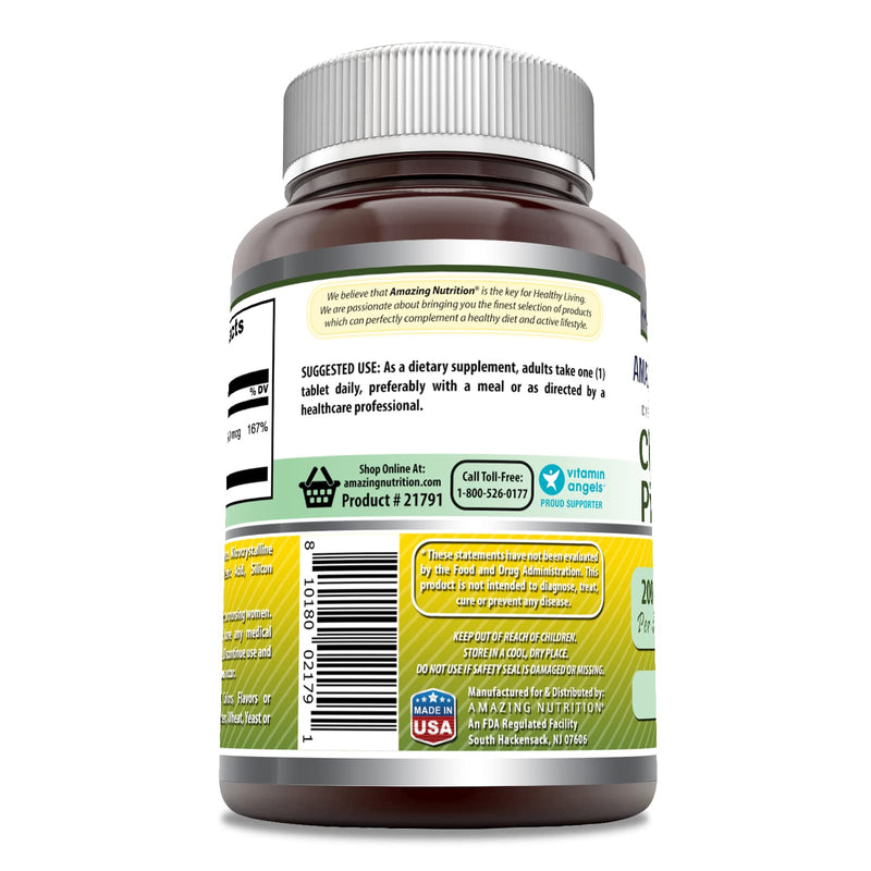 [Australia] - Amazing Formulas Chromium Picolinate Supplement | 200 Mcg Per Serving | Tablets | Non-GMO | Gluten Free | Made in USA (240 Count) 240 Count 240 Count (Pack of 1) 