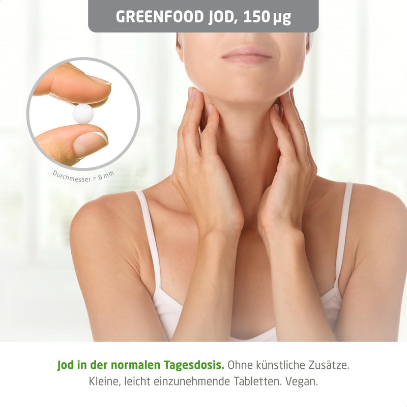 [Australia] - Iodine, 150 µg, normal daily requirement, 180 tablets, vegan - important for normal thyroid function, hormonal balance and nervous system. WITHOUT artificial additives. Without genetic engineering. 180 pieces (pack of 1) 
