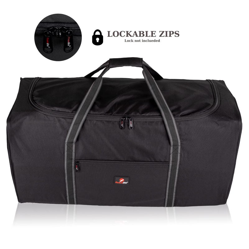 Roamlite Extra Large Size X-L 26" Duffel Bag - Very Big Holdall, Cargo Travel Luggage - 70 Litre 26 Inch x13x13 Plain Black, RL26K