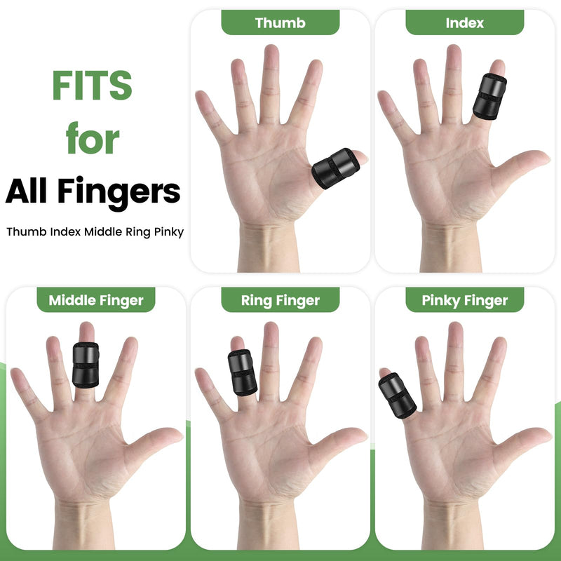 [Australia] - 5Pcs Thumb Splints, Small Finger Brace for Trigger Finger - Broken - Arthritis - Straightening for Index - Middle - Ring - Pinky Black 