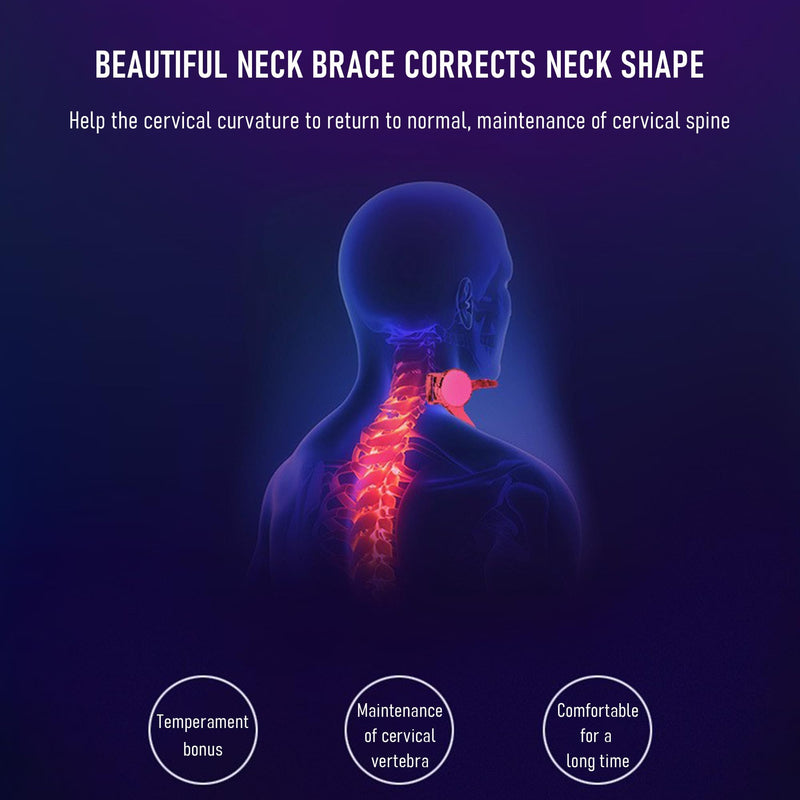 360° Adjustable Neck Collar - Neck Support with Neck Stretcher | Cervical Collar Made of Plastic for Correcting Forward Head Posture and Relieving Neck Pain White Folding