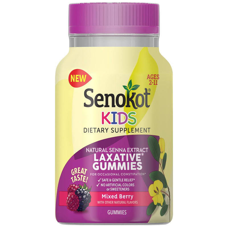 L’il Critters Fiber Daily Gummy Supplement for Kids, for Digestive Support & Senokot Kids Mixed Berry Laxative Gummies for Age 2+