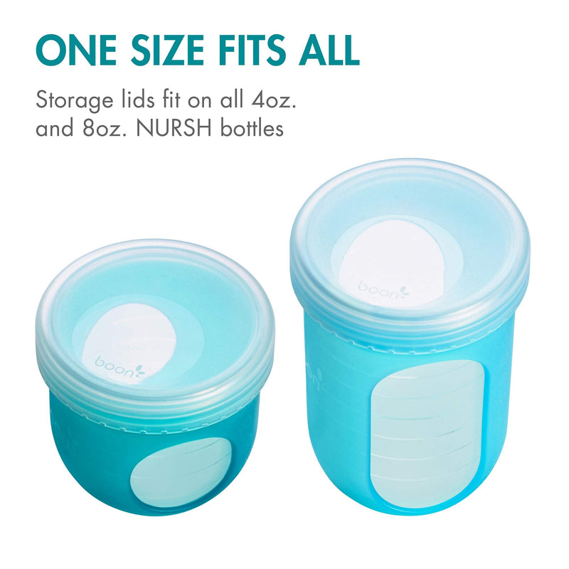 Boon Nursh Breast Milk Storage Lids - Made for Boon Nursh Bottles - Lids for Formula Travel Container - Breastfeeding Essentials and Baby Feeding Supplies - 3 Count Breast Milk Storage Lid