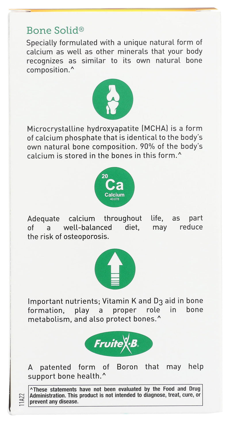 Country Life Bone Solid - Bone Health Supplement with Microcrystalline Hydroxyapatite (MCHA), Calcium, Magnesium, Zinc, Vitamins K2 & D3 for Enhanced Bone Strength & Metabolism - 180 Capsules 180 Count (Pack of 1)