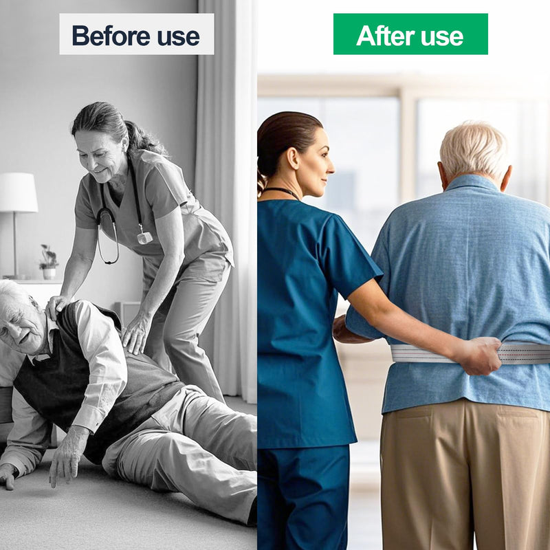 [Australia] - Aliseniors Transfer and Gait Belt with Metal Buckle - 60 Inch, Standing and Transfer Walking Assist Aid for Seniors, Elderly Patients, Caregiver, Nurse, Therapist 1 Pack 