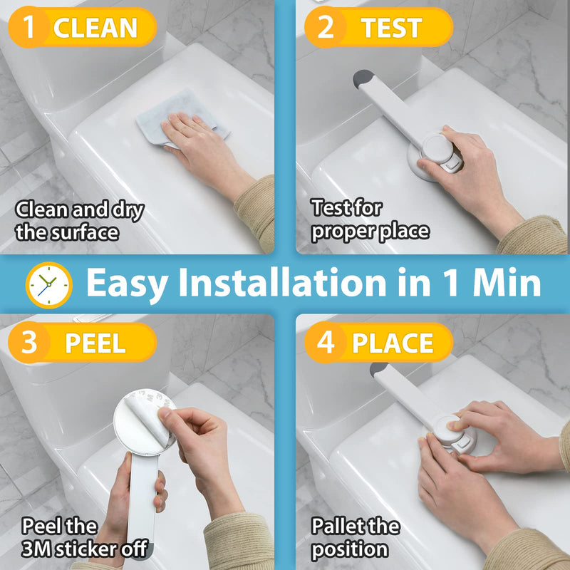 [Australia] - 4our Kiddies Baby Toilet Lock (2 Pack) for Child Safety, Baby Proof Toilet Seat Lock with 2 Extra Pallet Fit for Most Standard Toilet, Easy Intallation Toilet Lid Lock with 2 Extra 3M Adhesive 2 Pack 