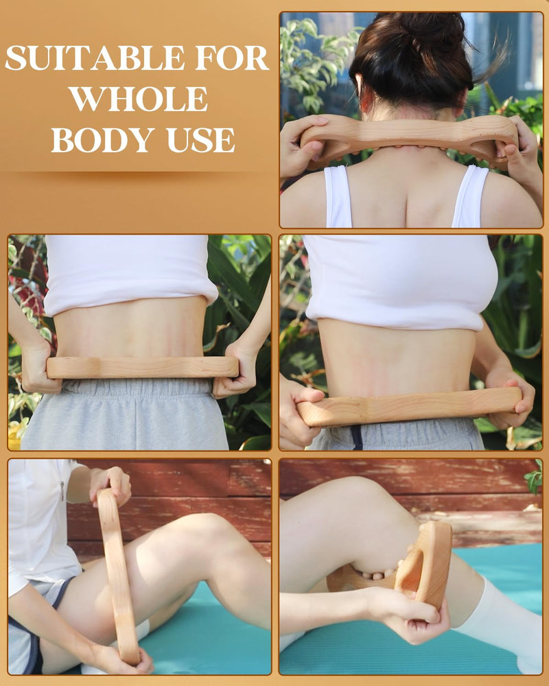 [Australia] - ONUEMP Wood Therapy Massage Tools, Cellulite Massager Body Slim Brush, Maderoterapia Kit Colombiana for Lymphatic Drainage, Body Sculpting, Myofascial Release, Deep Tissue 