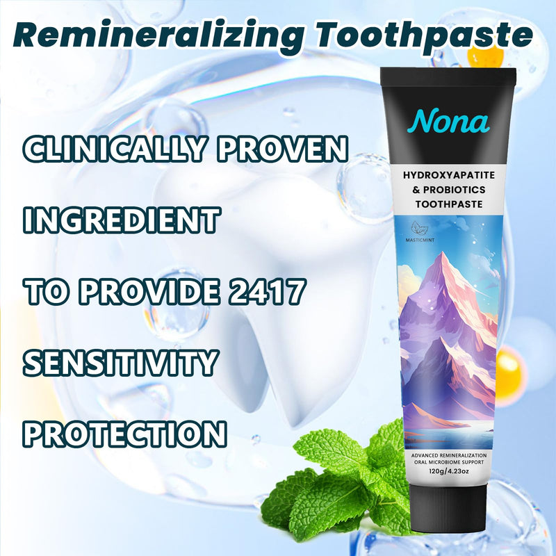 [Australia] - Hydroxyapatite Toothpaste with Bamboo Charcoal & Probiotics, Fluoride-Free Formula for Remineralizing Enamel, Sensitive Relief & Whitening, Natural Peppermint for Fresh Breath (1pc) 1pc 