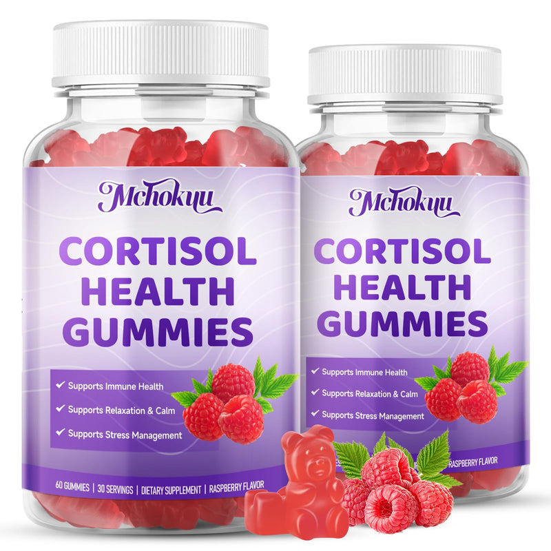 Cortisol Supplement Gummies for Women – Sugar Free Cortisol Gummies with Ashwagandha, Magnesium, L-Theanine, Rhodiola Rosea Supports for Daily Wellness - Vegan Raspberry Flavor, 60 Count 60 Count (Pack of 1)