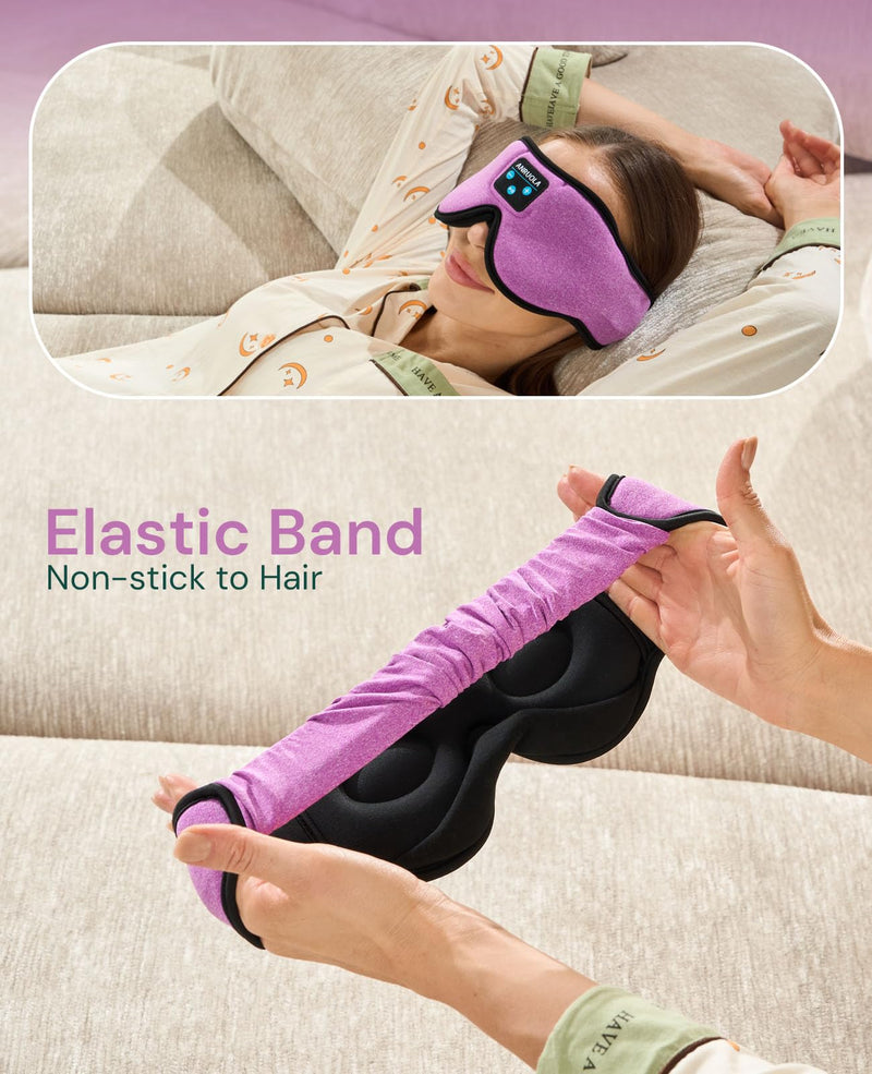 [Australia] - 3D Bluetooth Sleep Mask & Wireless Headphones for Side Sleepers, Comfortable Eye Mask for Sleeping, Meditation & Relaxation, Idea Gift for Men Women Grapepurple 