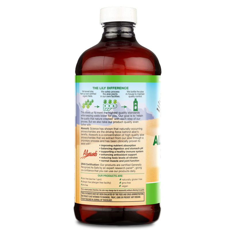 [Australia] - Lily Of The Desert Aloe Vera Juice Drink, Inner Fillet, Vegan Dietary & Immune Support, Gluten Free Liquid Digestive Aid, No Water Added, 16 Fl Oz 1 Count (Pack of 1) 