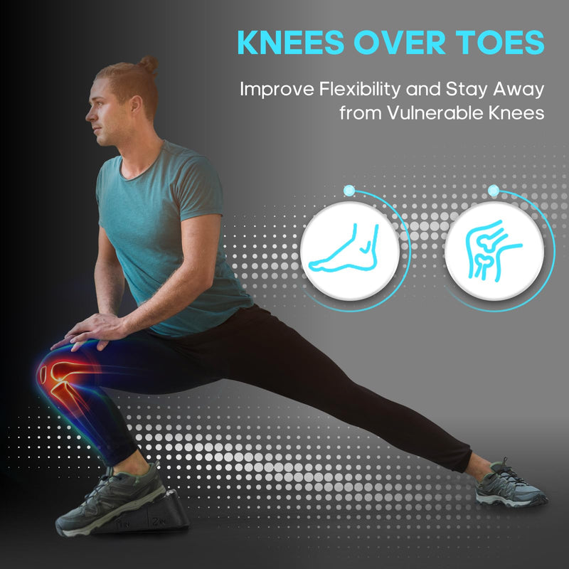 [Australia] - Squat Wedge Elevated Squats Block: Portable Knees Over Toes Ergonomic Equipment Calf Raise Exercise Platform for Full Range of Motion Improve Strength Stability and Mobility M-Size 