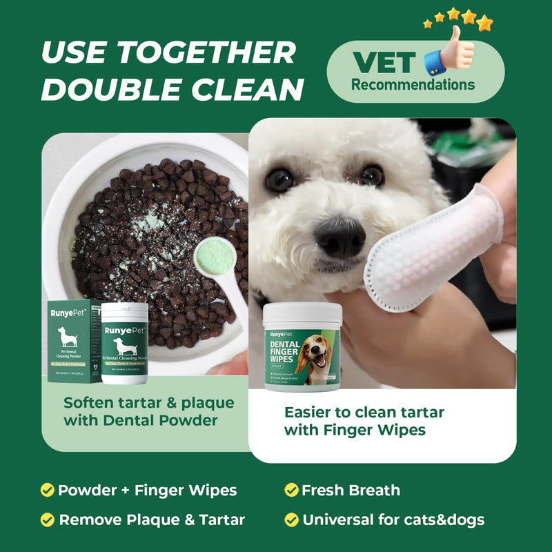 [Australia] - Pet Dental Finger Wipes for Dog & Cats, Remove Bad Breath by Removing Plaque and Tartar Buildup No-Rinse Dog Finger Toothbrush, Disposable Gentle Cleaning & Gum Care Pet Wipes, 50 Counts 50 Ct Finger Wipes 50ct 