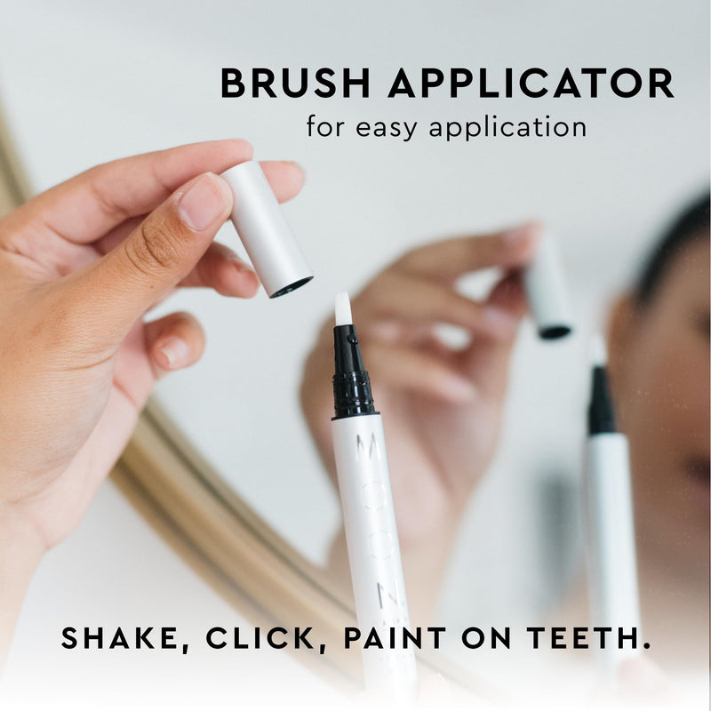 [Australia] - MOON Teeth Whitening Pen - Gentle on Sensitive Teeth, Whitens with Antioxidants & Essential Oils - Vegan Whitening Gel in an Easy Applicator - Platinum Mint 