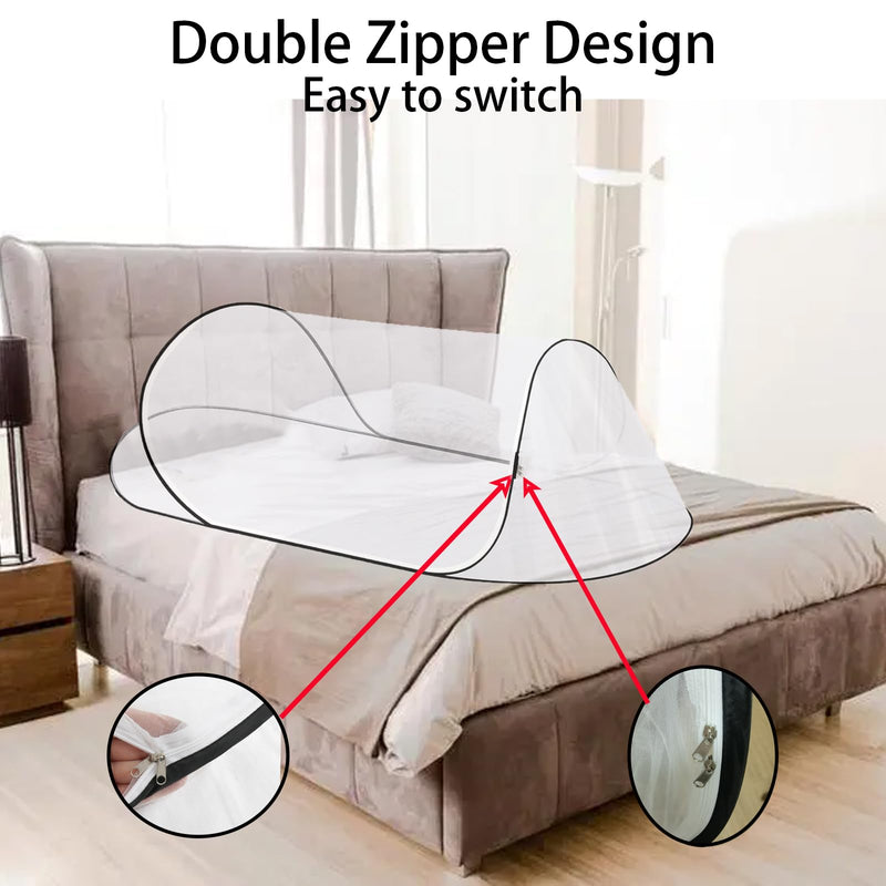 [Australia] - CMINGJ Large Pop Up Mosquito Tent, Portable Foldable Mosquito Net for Bed Camping Travel PatioÔºåMosquito Net for Adults Baby (78 * 31 * 22inch) (Black Fixed Size) Black Fixed Size 