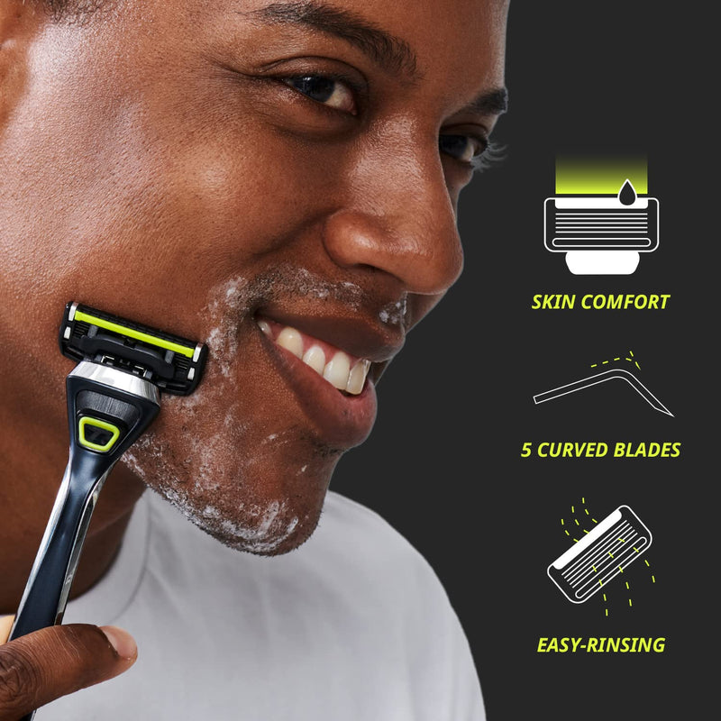 [Australia] - Dorco Pace 5 Pro Razors - Shaving System For Men with Trimmer - 16 Refill Cartridge Set 16 Cartridges (No Handle) 