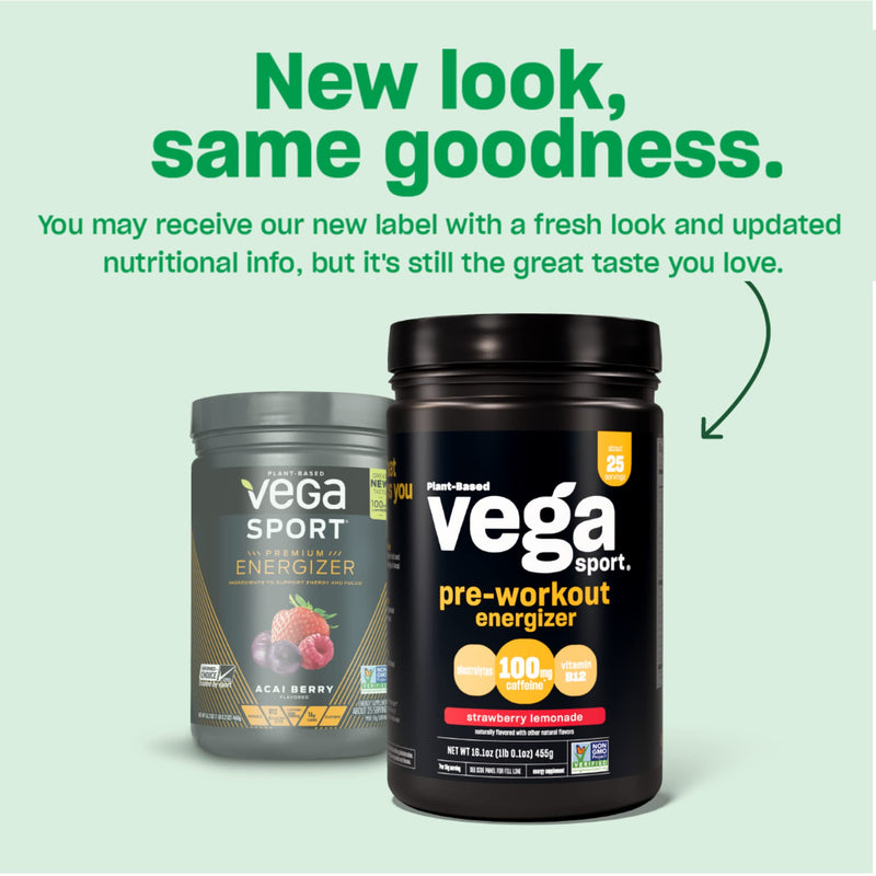 [Australia] - Vega Sport Pre-Workout Energizer, Strawberry Lemonade - Pre Workout Powder for Women & Men, Supports Energy and Focus, Electrolytes, Vegan, Keto, Gluten Free, Non GMO, 1.1 lbs 25 Servings (Pack of 1) 