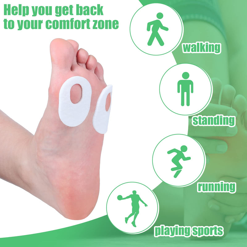 [Australia] - WILLBOND 60 Pcs Callus Pads Soft Felt Callus Oval Shape Corn Pads for Bottom of Foot Adhesive Foot Corn Pads for Men and Women Feet Toes Heel Pain Relief, White 
