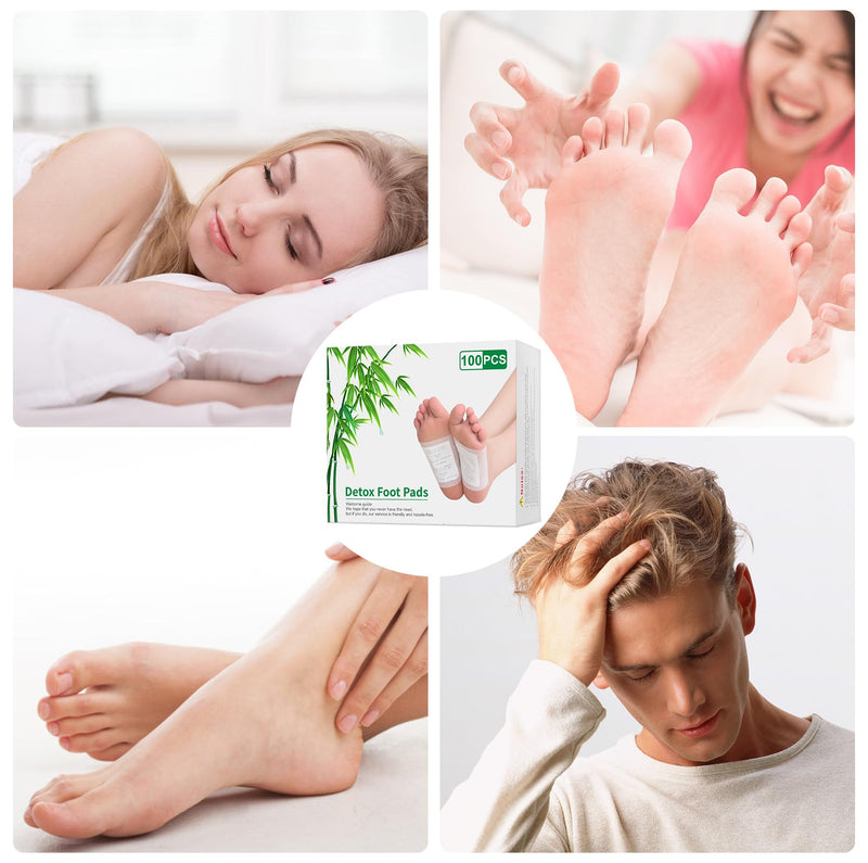 [Australia] - Pack of 100 Detox Foot Plasters Detoxification - Detoxification Plasters Feet for Stress Relief and Deep Sleep - Deep Cleansing Detox Foot Pads for Removing Body Toxins 100pcs one size 