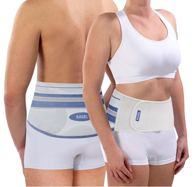 [Australia] - KAGEL MED back bandage - orthopedic bandage for men and women with metal supports and 3D compression - medical back support belt & back strap & kidney warmer (L (95-110cm)) L (95-110cm) 