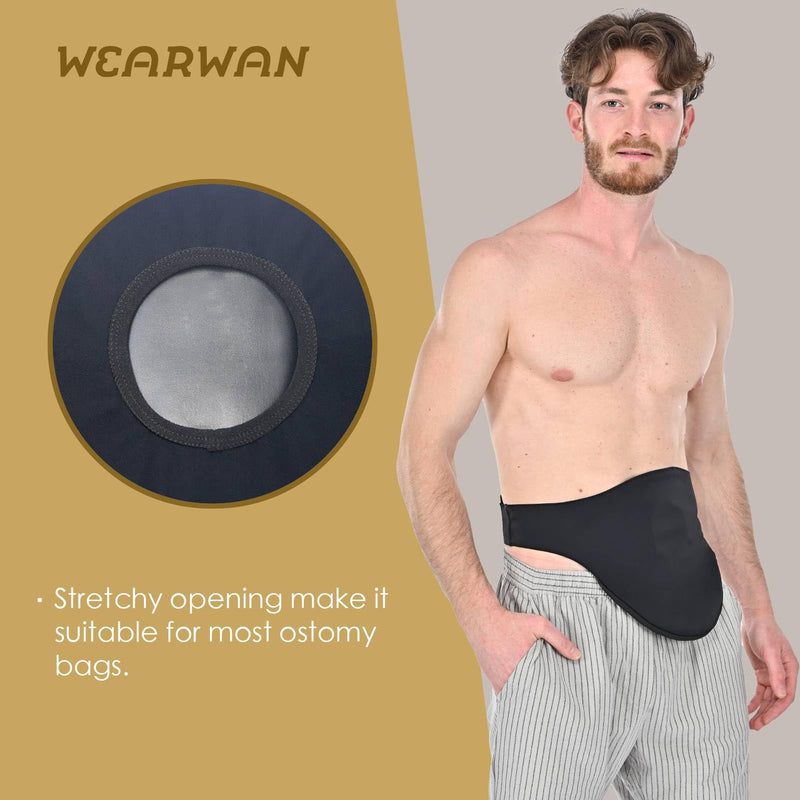 [Australia] - Colostomy Bag Covers for Women and Men, Ostomy Bag Covers, Ostomy Belt Abdomen M Black 