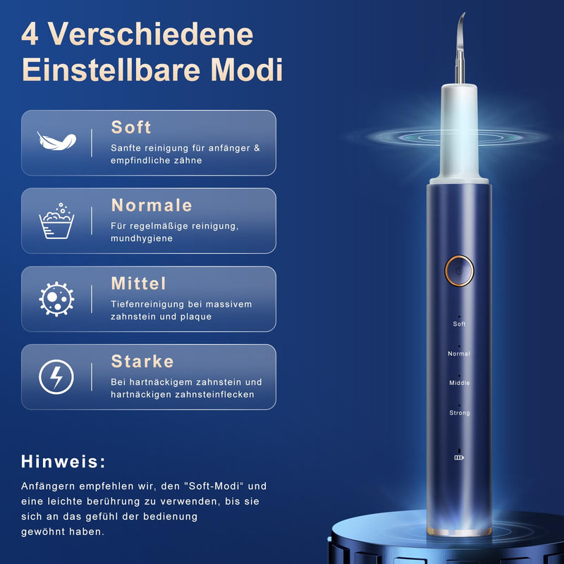 [Australia] - Tartar Remover Teeth Cleaning Set Electric Teeth Cleaning Set Ultrasonic Toothbrush for Tooth Care at Home with 4 Adjustable Modes and 4 Interchangeable Cleaning Heads 1 Piece (Pack of 1) 